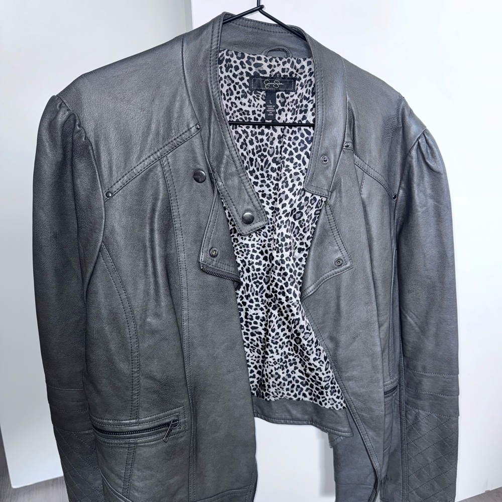 Jessica Simpson Charcoal Leather Jacket